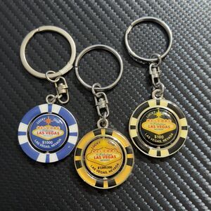 Las Vegas Keychains $100, $1000, $1,000,00 Spinning Chip
